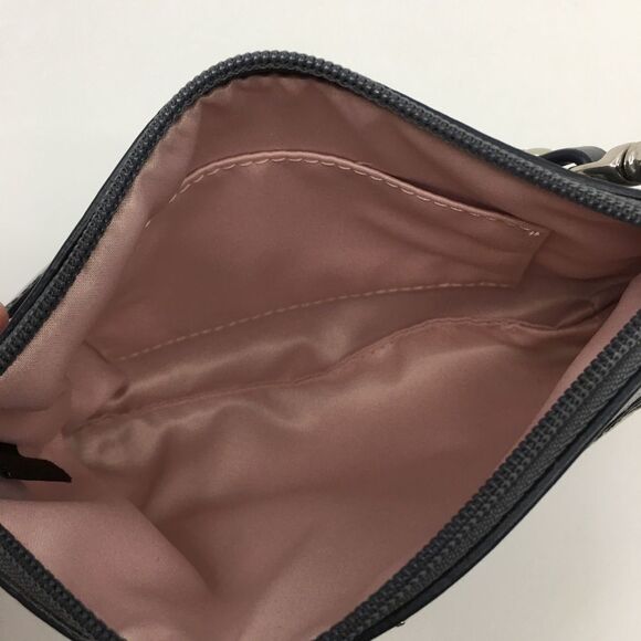 Coach Ashley Metallic Pewter Silver & Gray Large Pleated Leather Wristlet - Picture 10 of 16